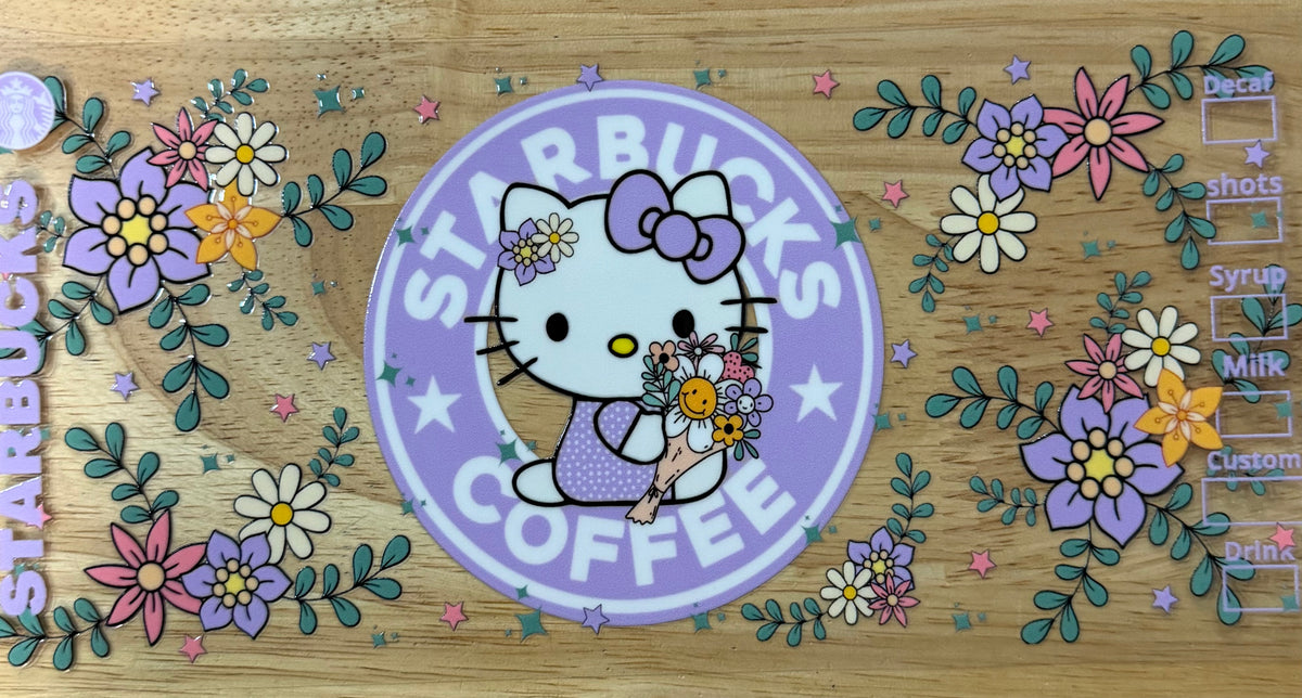 Purple Floral HK UVDTF Wrap
