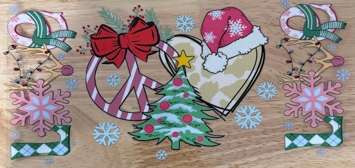 Peace Love Christmas UVDTF Wrap