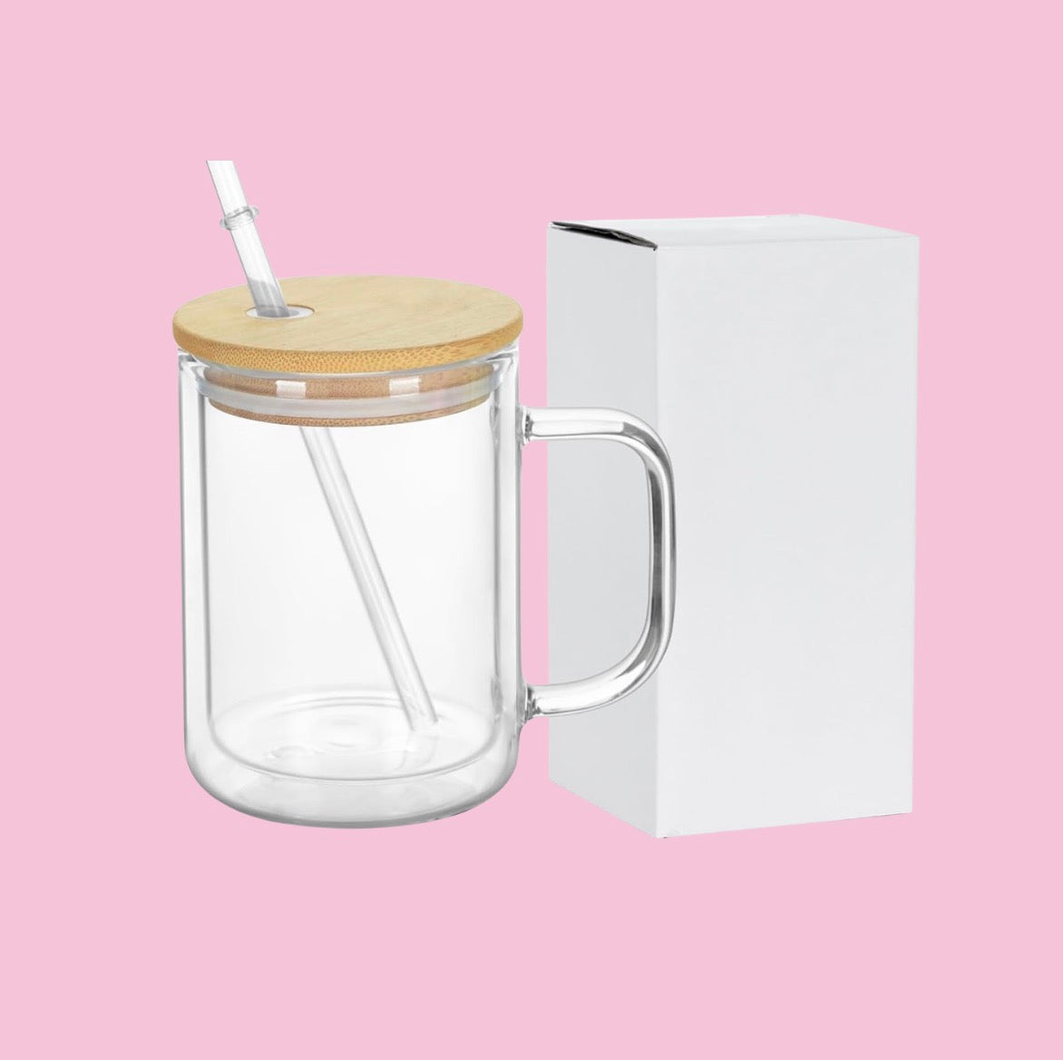 15oz Glass Snowglobe Tumbler with Handle