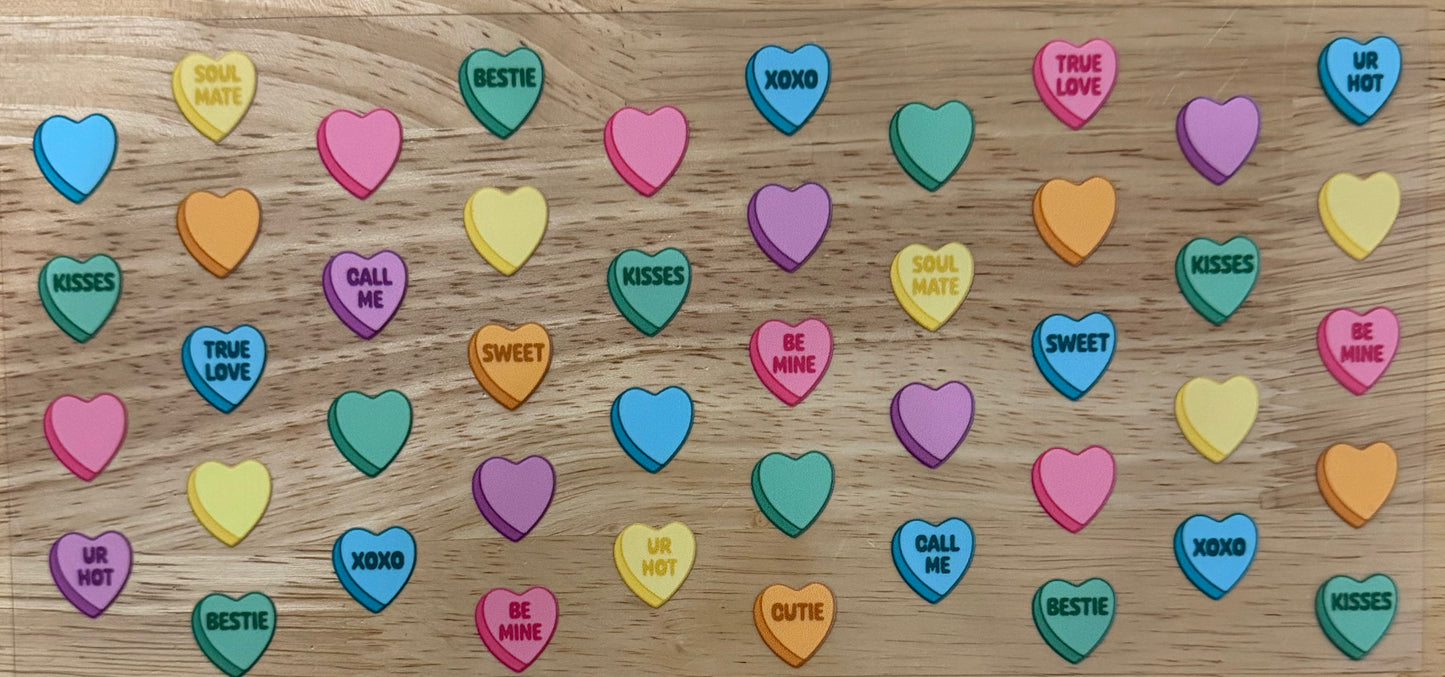 Cute Candy Hearts UVDTF Wrap