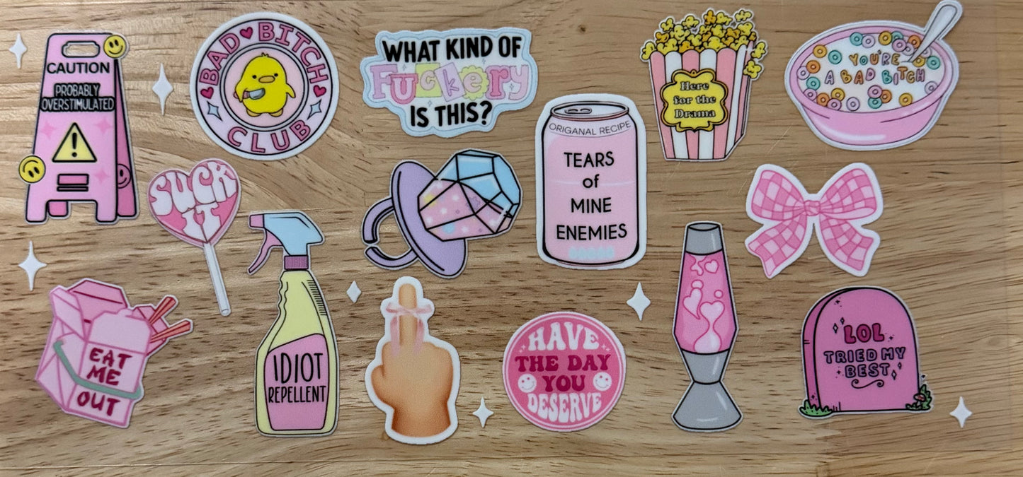 Girly Pop Sarcasm UVDTF Wrap