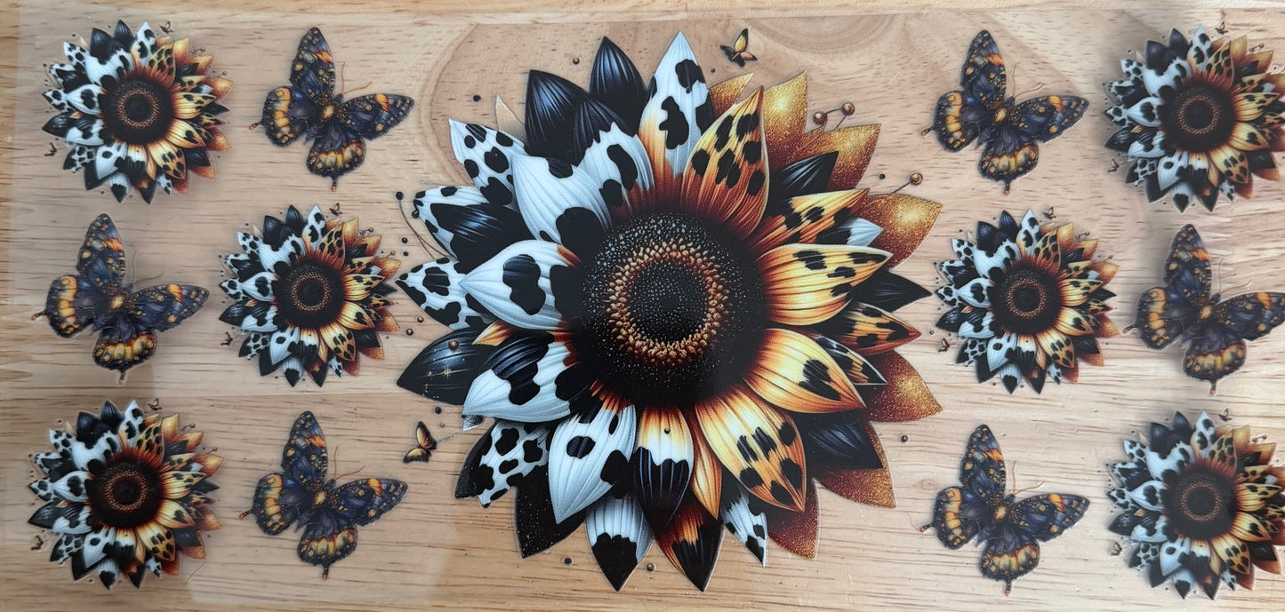 Cow Spotted Sunflower UVDTF Wrap
