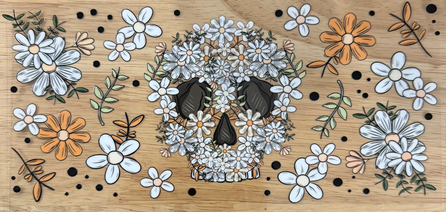 Floral Skull UVDTF Wrap