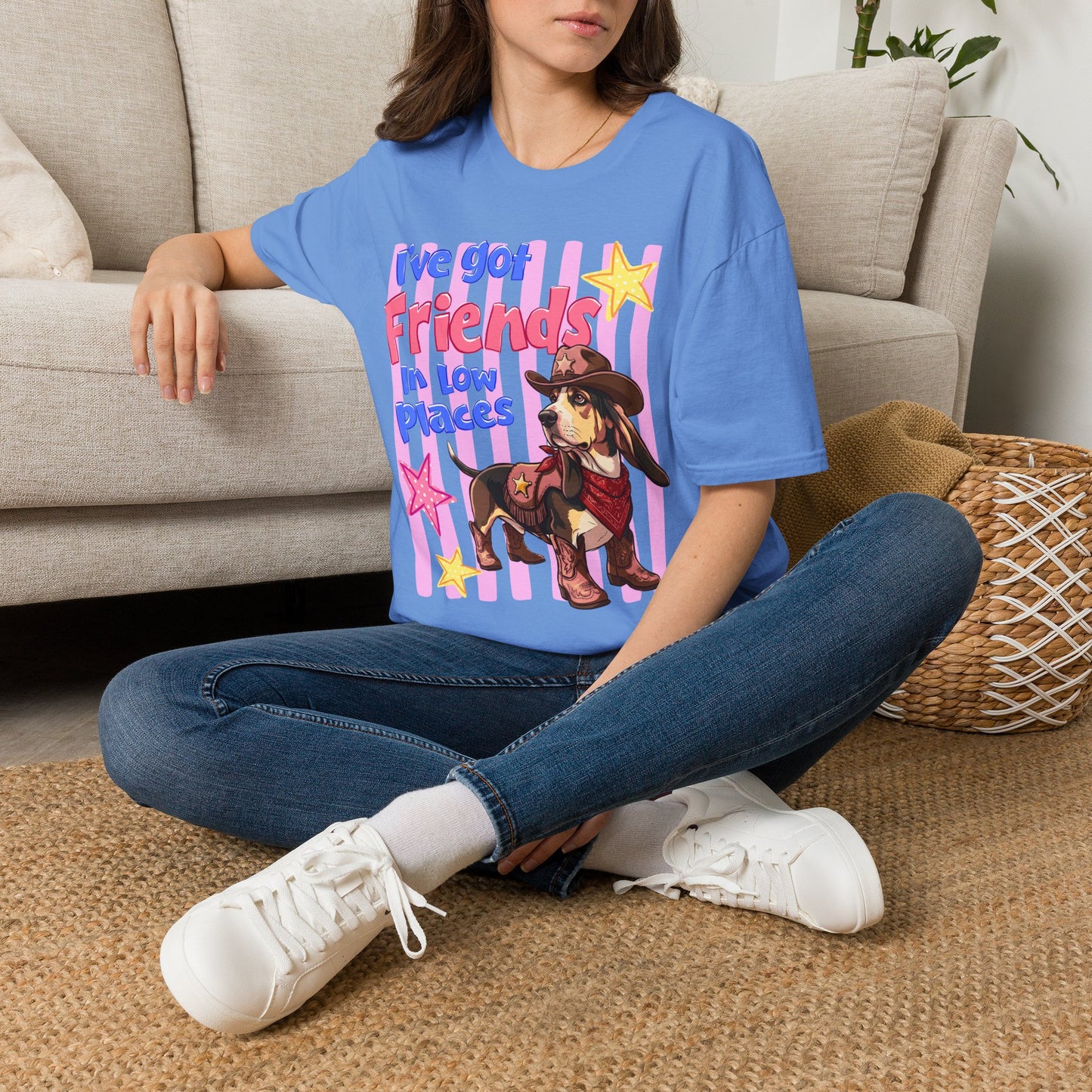 I’ve Got Friends In Low Places T-Shirt | Country Dog Cowboy Graphic