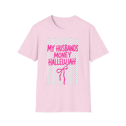 My Husband's Money Hallelujah T-Shirt | Funny Striped Graphic Tee