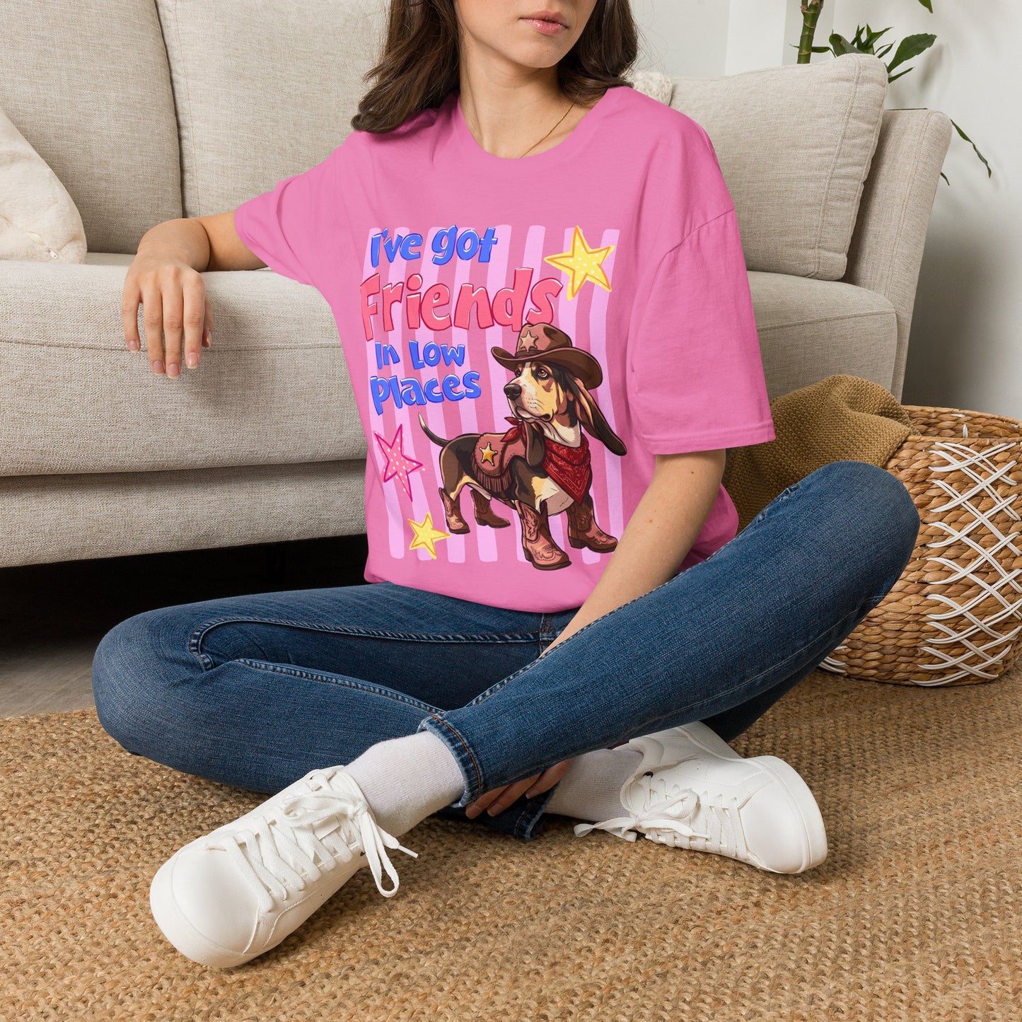 I’ve Got Friends In Low Places T-Shirt | Country Dog Cowboy Graphic