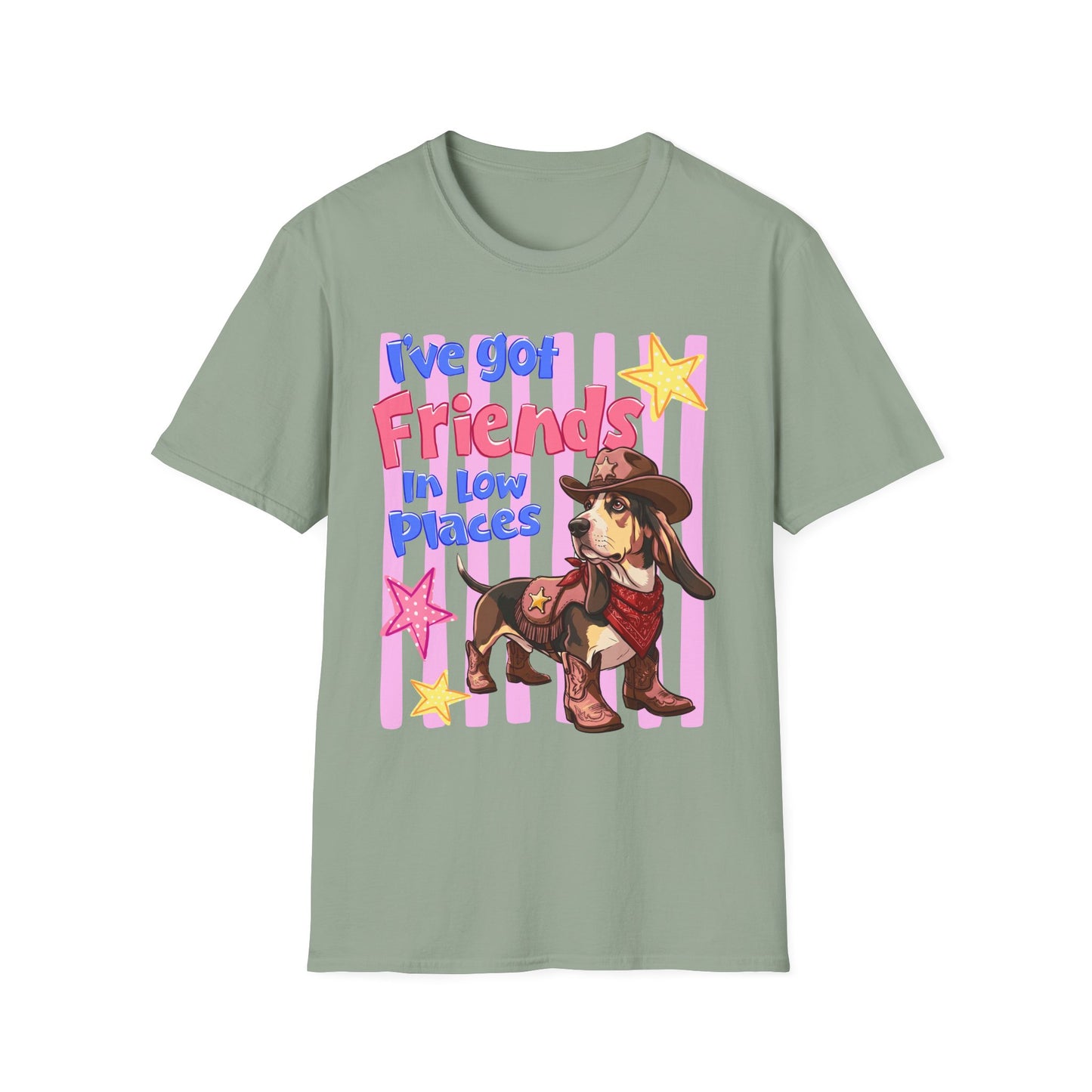 I’ve Got Friends In Low Places T-Shirt | Country Dog Cowboy Graphic