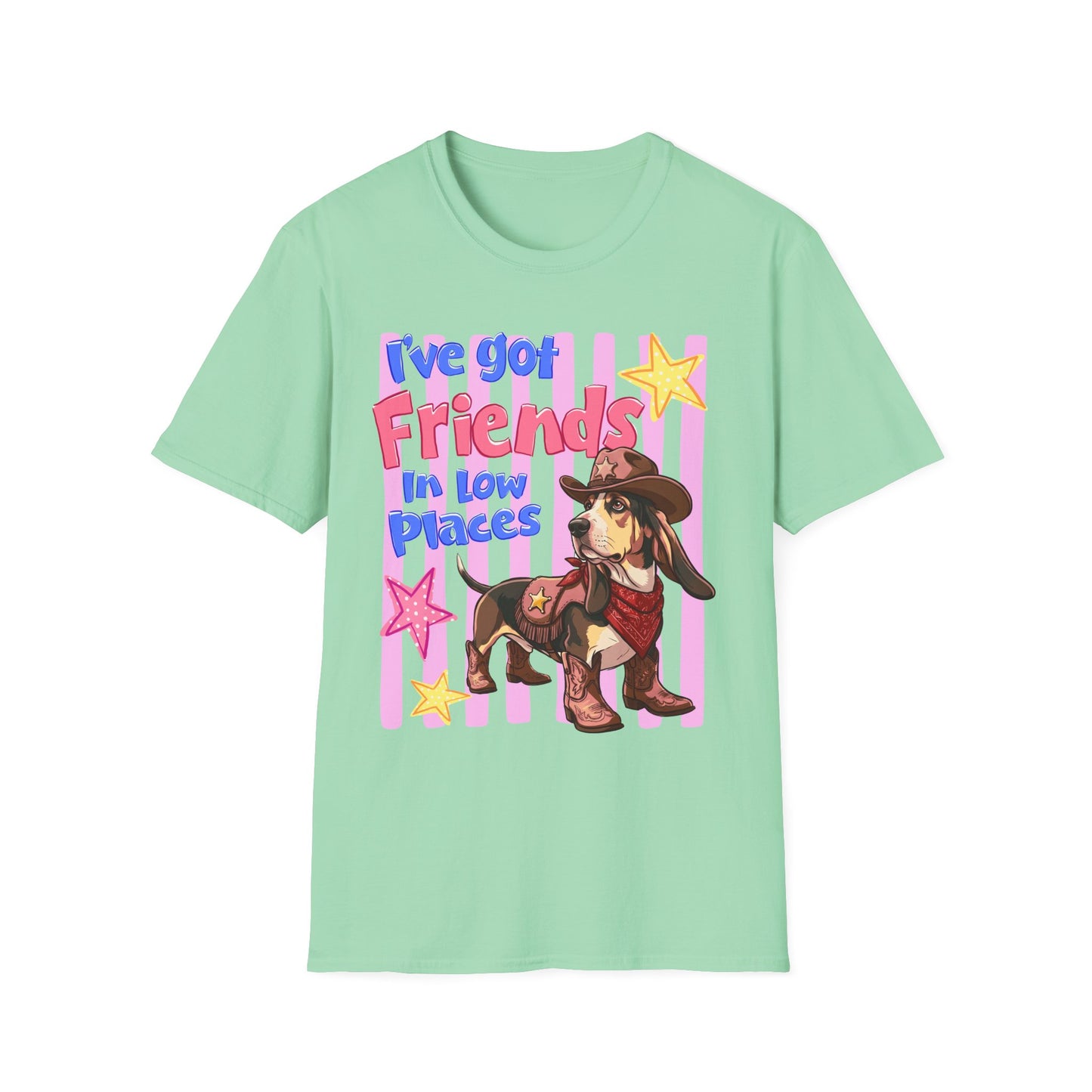 I’ve Got Friends In Low Places T-Shirt | Country Dog Cowboy Graphic