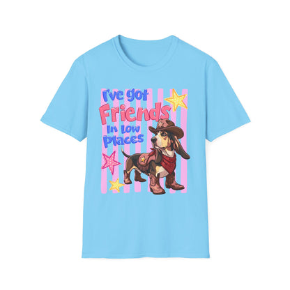 I’ve Got Friends In Low Places T-Shirt | Country Dog Cowboy Graphic