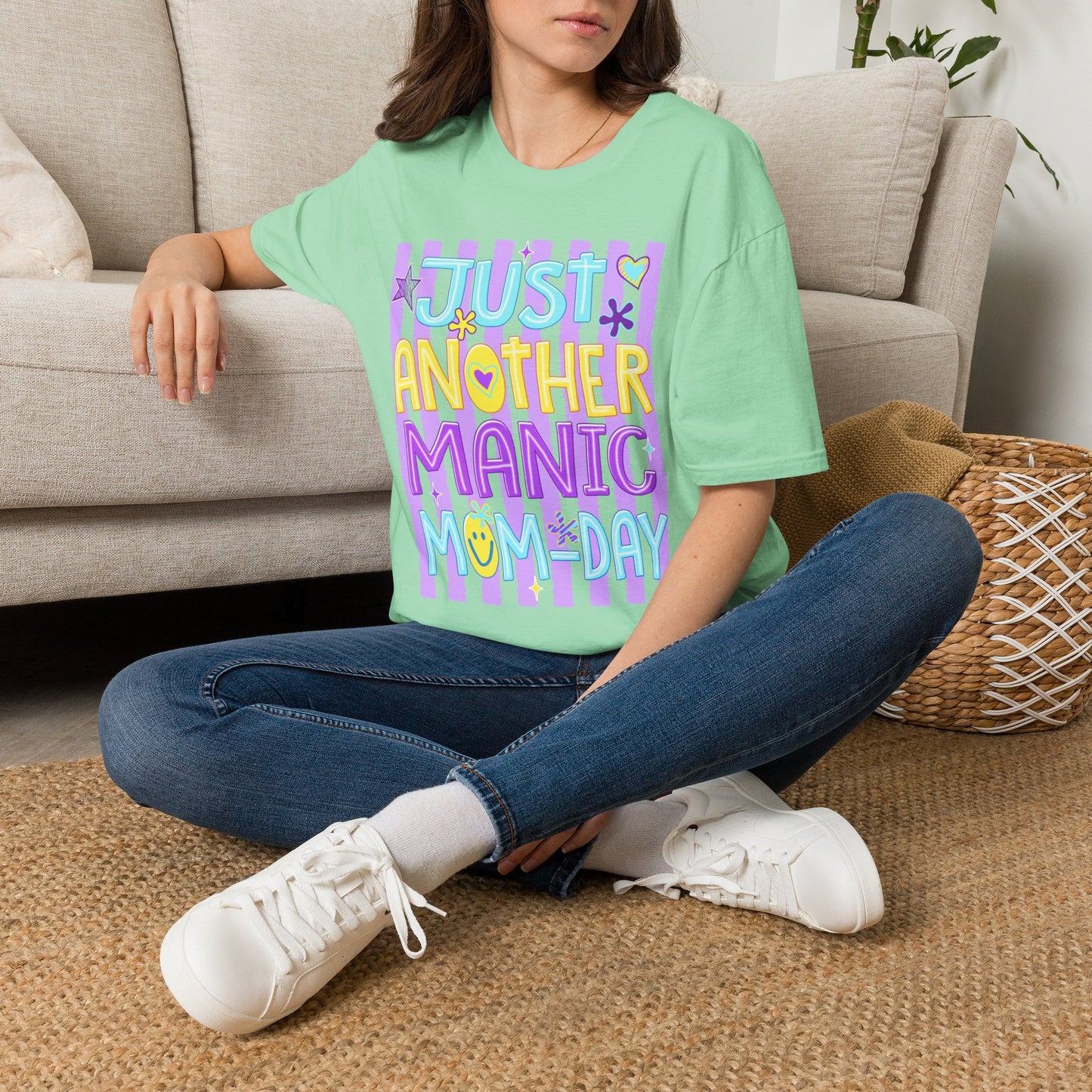 Just Another Manic Mom-Day T-Shirt | Pastel Retro Mom Shirt