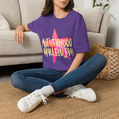 Pink Star Motherhood T-Shirt | Mom Graphic Tee, Neon Brush Lettering