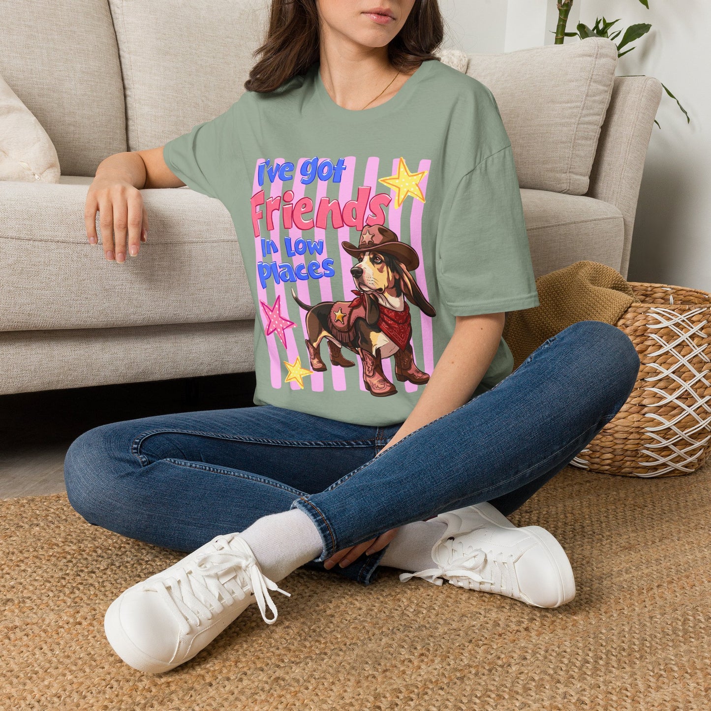 I’ve Got Friends In Low Places T-Shirt | Country Dog Cowboy Graphic