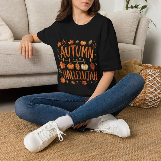 Autumn Hallelujah T-Shirt | Fall Pumpkin Leaves Thanksgiving