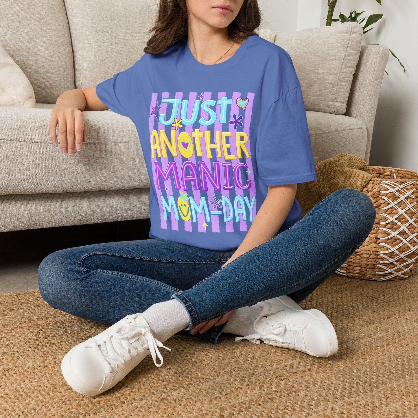 Just Another Manic Mom-Day T-Shirt | Pastel Retro Mom Shirt