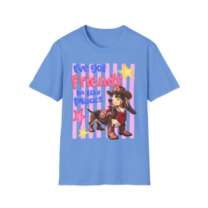 I’ve Got Friends In Low Places T-Shirt | Country Dog Cowboy Graphic