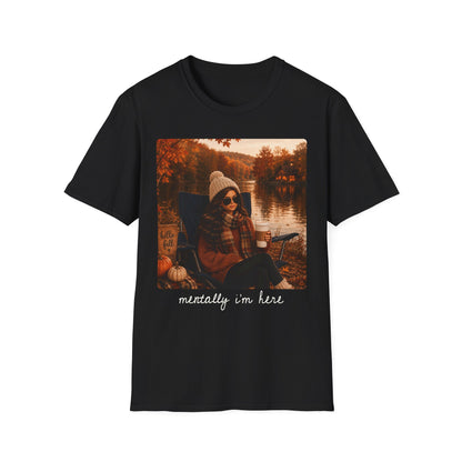 Autumn Lake Photo T-Shirt | Fall Scenic Portrait | Mentally I'm here