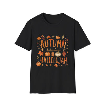 Autumn Hallelujah T-Shirt | Fall Pumpkin Leaves Thanksgiving