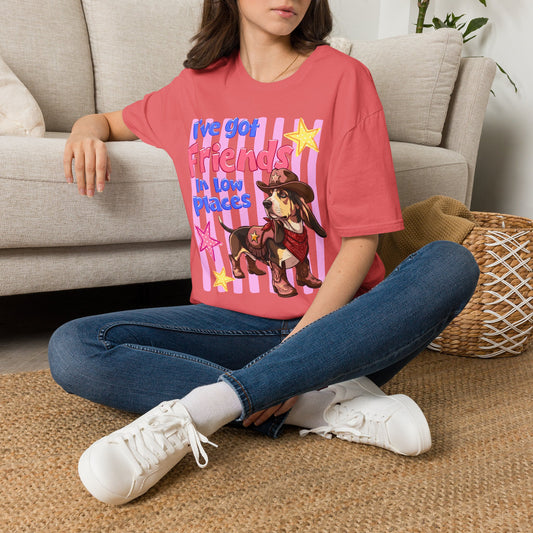 I’ve Got Friends In Low Places T-Shirt | Country Dog Cowboy Graphic