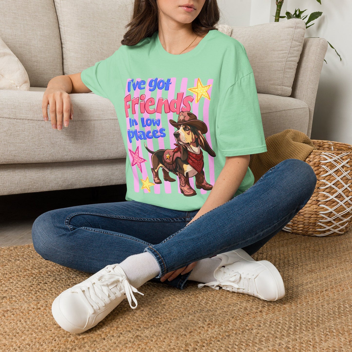 I’ve Got Friends In Low Places T-Shirt | Country Dog Cowboy Graphic