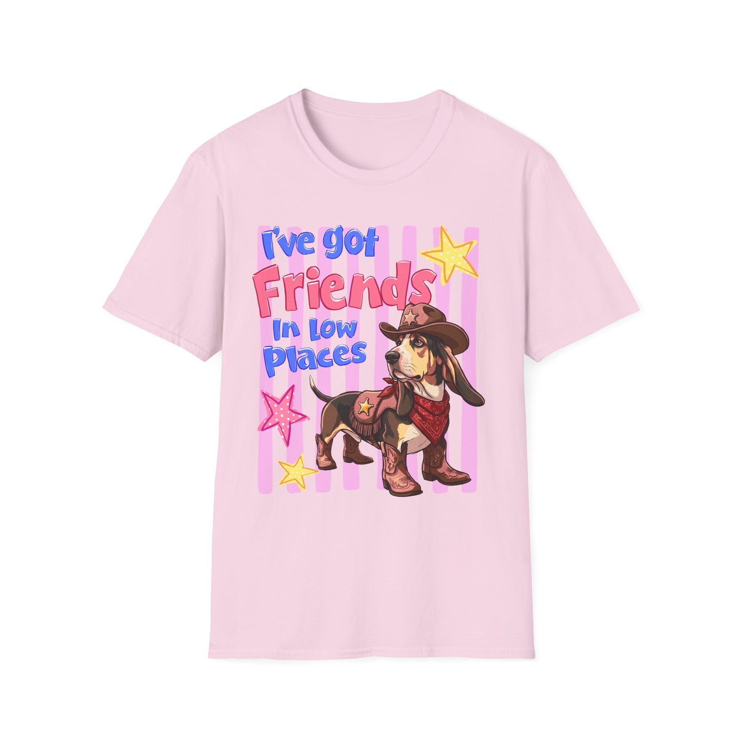 I’ve Got Friends In Low Places T-Shirt | Country Dog Cowboy Graphic