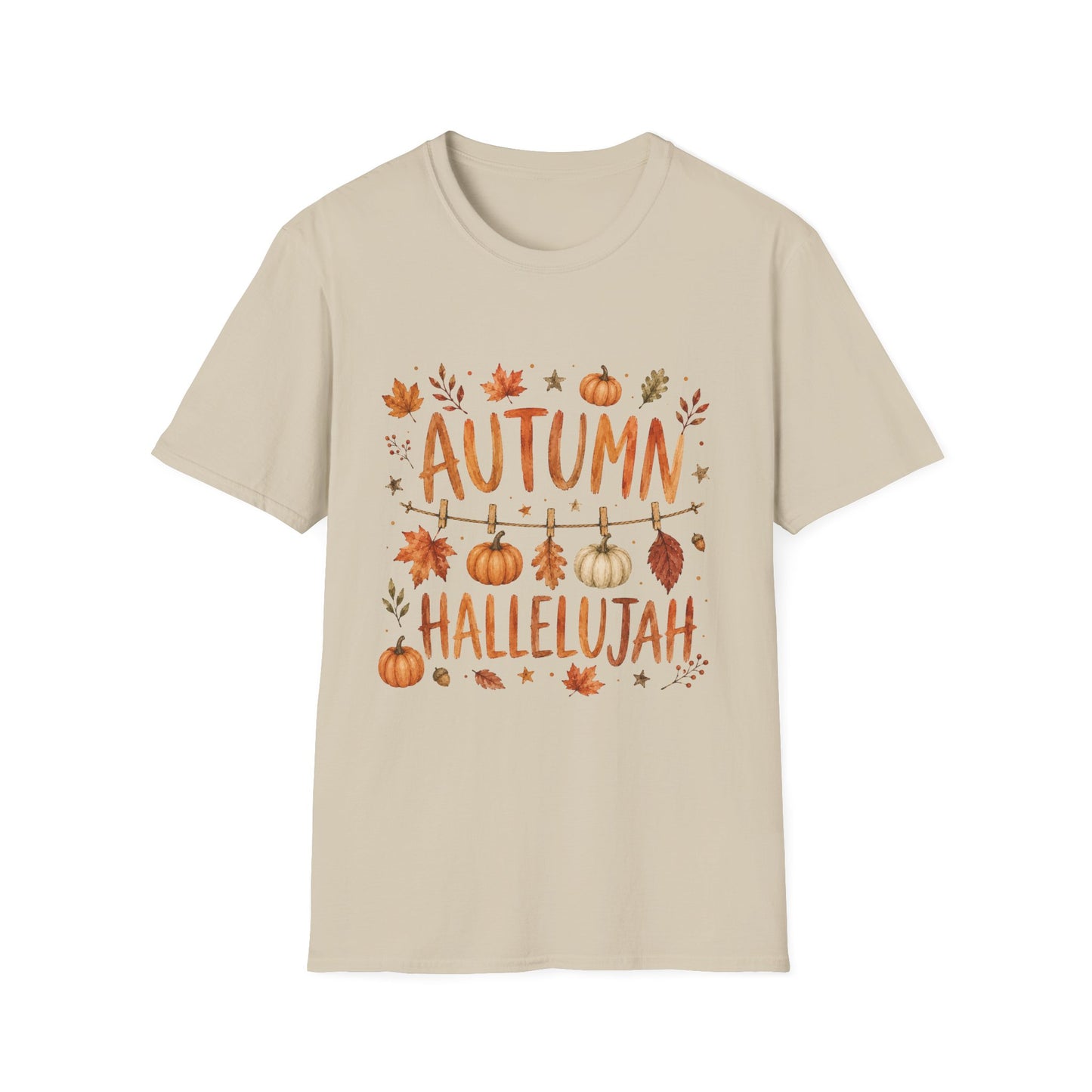 Autumn Hallelujah T-Shirt | Fall Pumpkin Leaves Thanksgiving