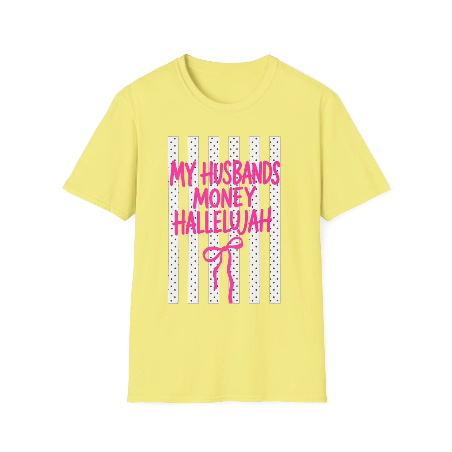 My Husband's Money Hallelujah T-Shirt | Funny Striped Graphic Tee