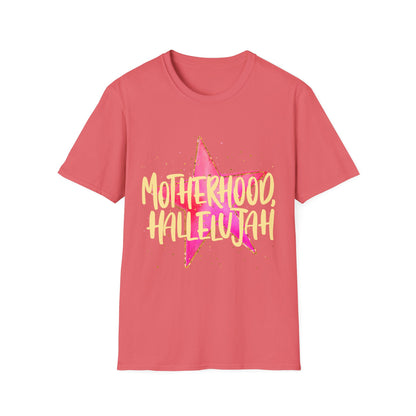 Pink Star Motherhood T-Shirt | Mom Graphic Tee, Neon Brush Lettering