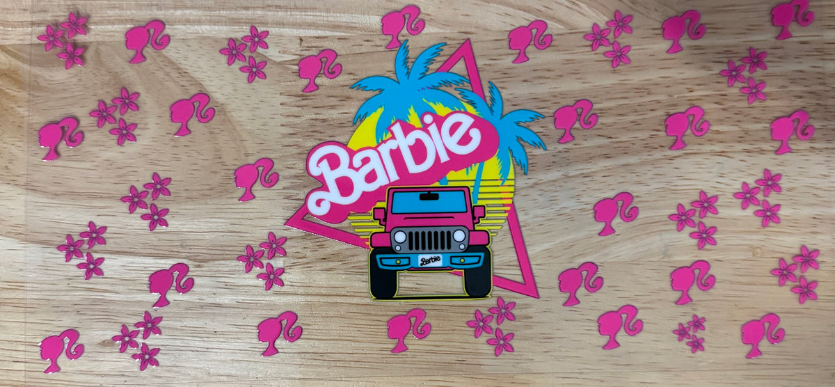 Barbie Jeep UVDTF Wrap