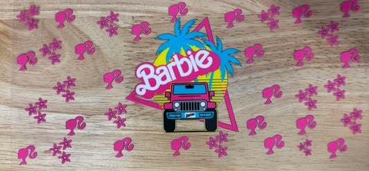 Barbie Jeep UVDTF Wrap