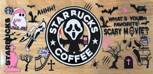 Ghostface Starbucks UVDTF Wrap