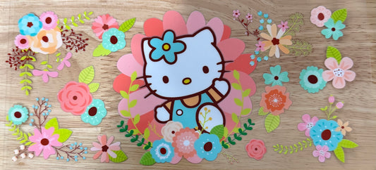 Teal Floral HK UVDTF Wrap