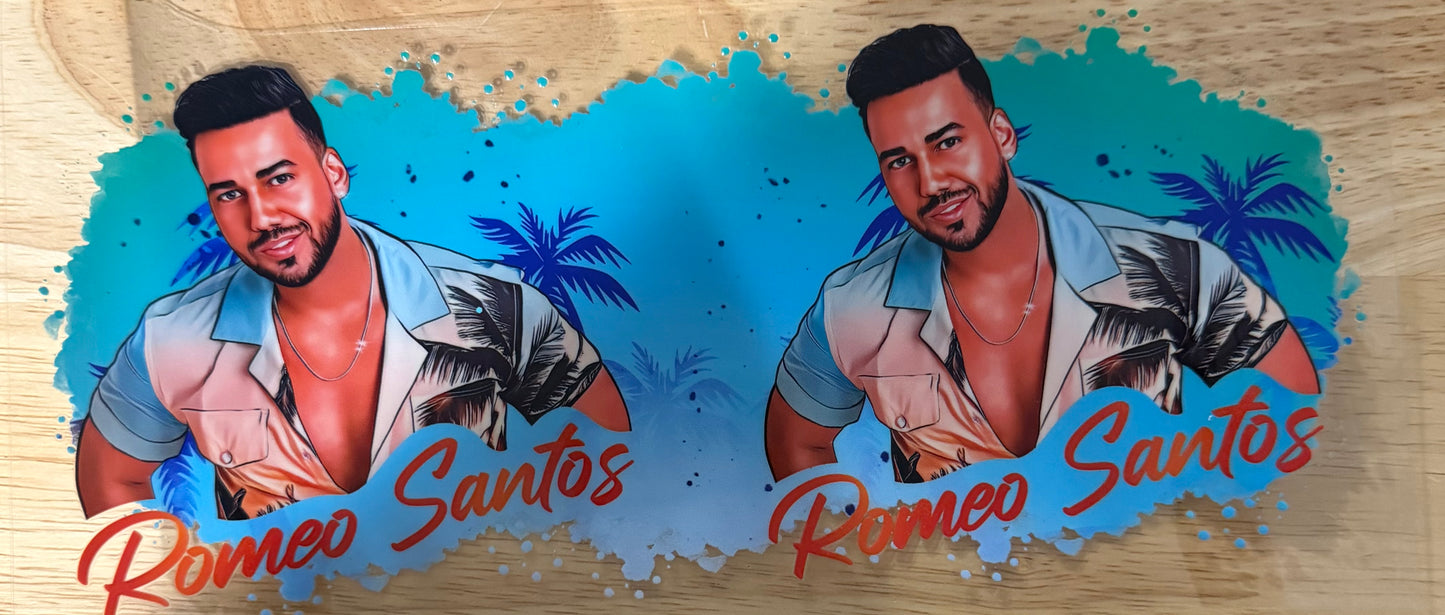 Romeo Santos Inspired UVDTF Wrap – Bachata Music UV DTF Decal | Tumbler & Cup Wrap