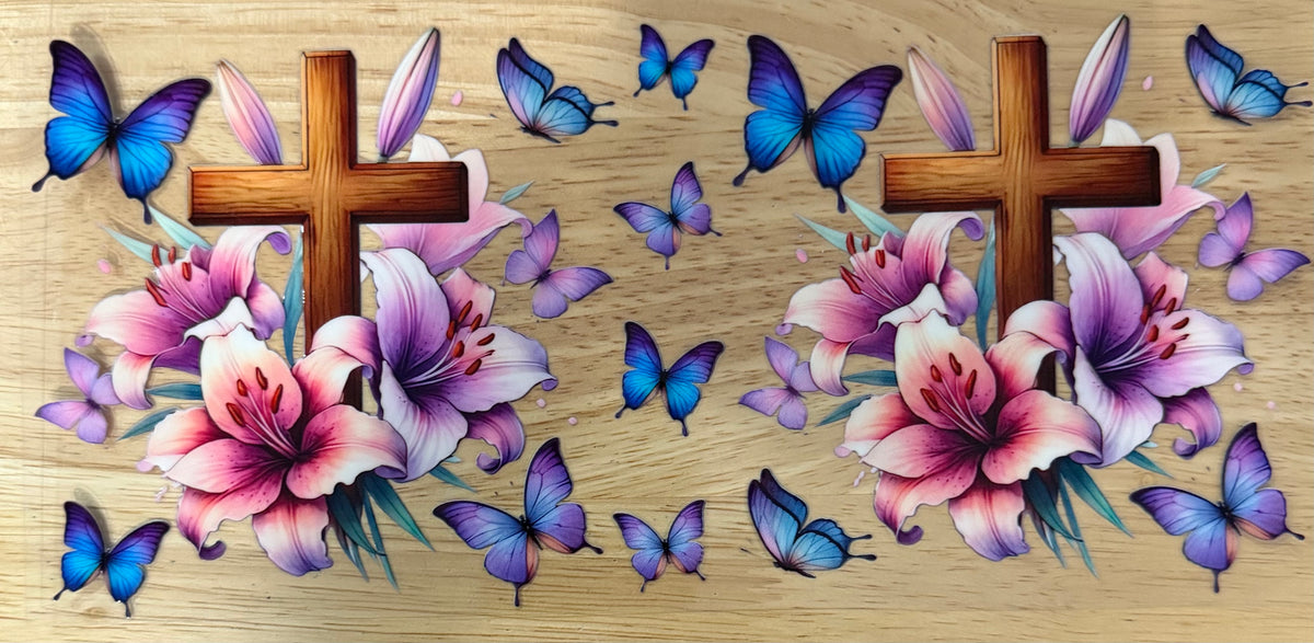 Purple Butterfly & Faith UVDTF Wrap