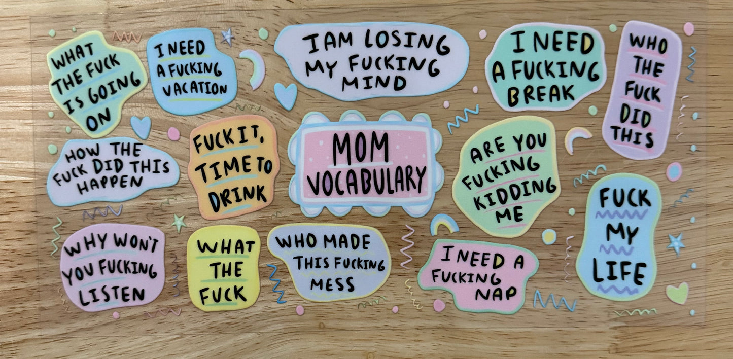 Mom Vocabulary UVDTF Wrap