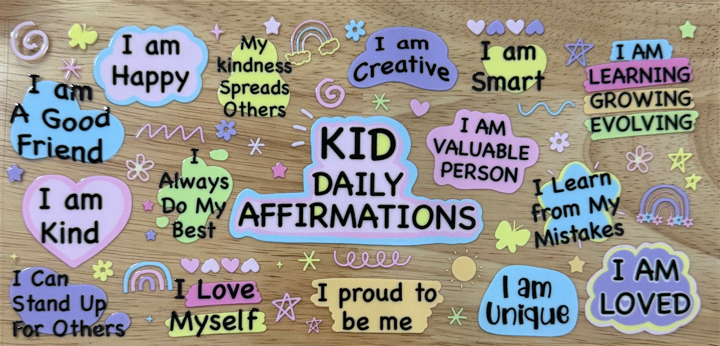 Kid Affirmations UVDTF Wrap