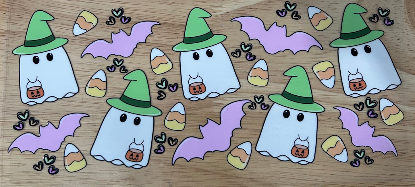 Candy Corn Ghosts UVDTF Wrap