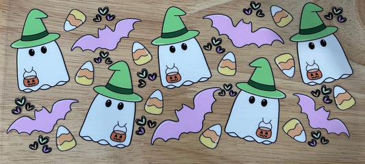 Candy Corn Ghosts UVDTF Wrap