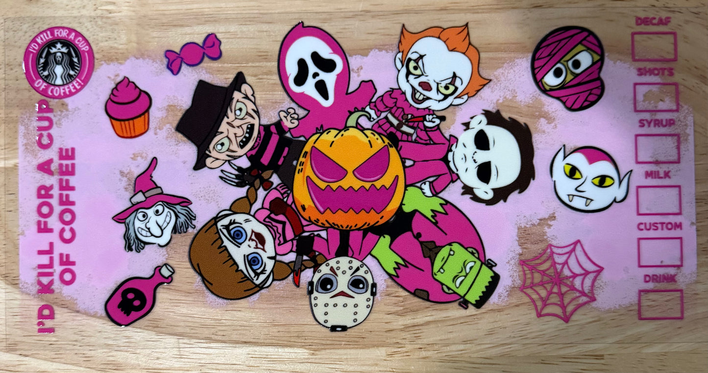 Scary Friends Coffee UVDTF Wrap