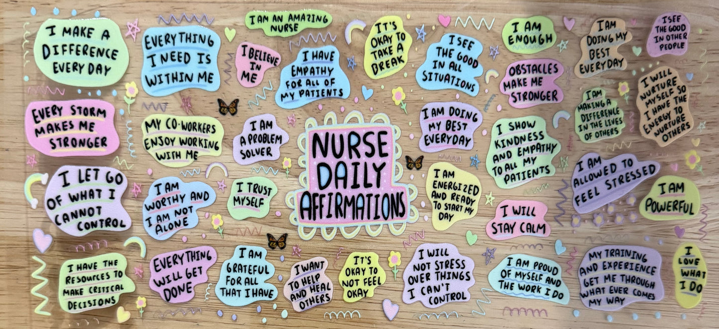 Nurse Affirmations UVDTF Wrap