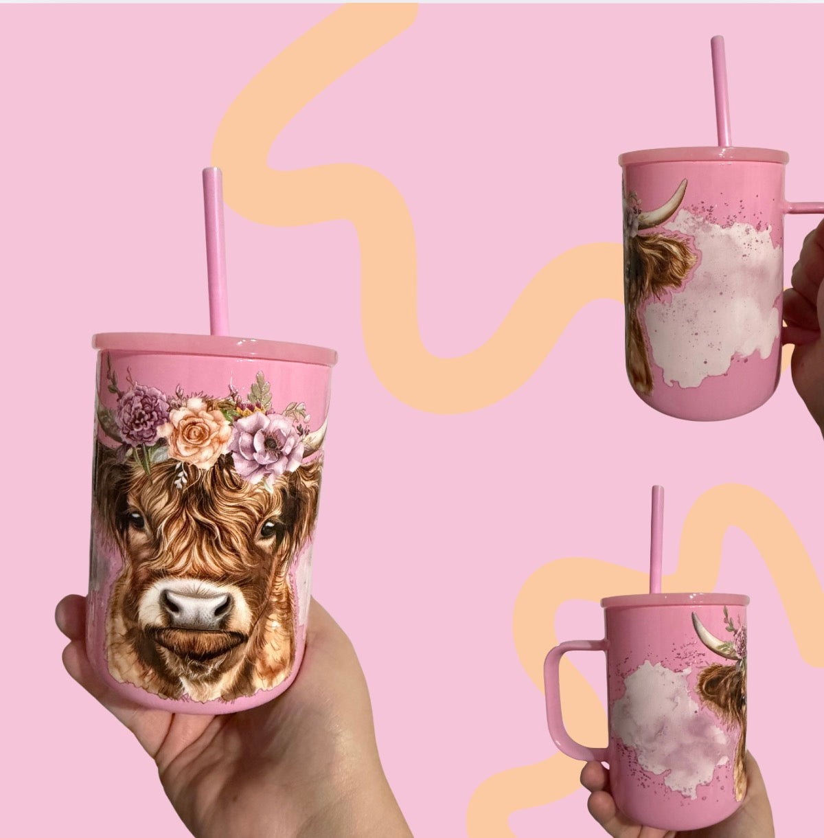 17oz Glass Cup / Highland Cow