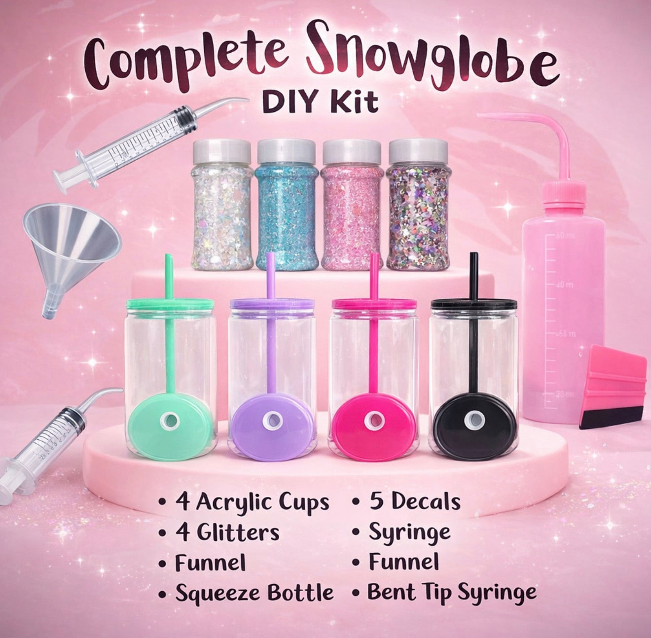 16oz Acrylic Snowglobe Kit
