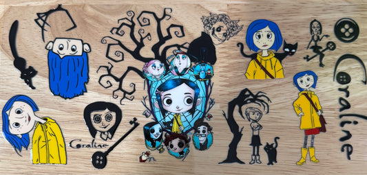 Spooky Coraline UVDTF Wrap