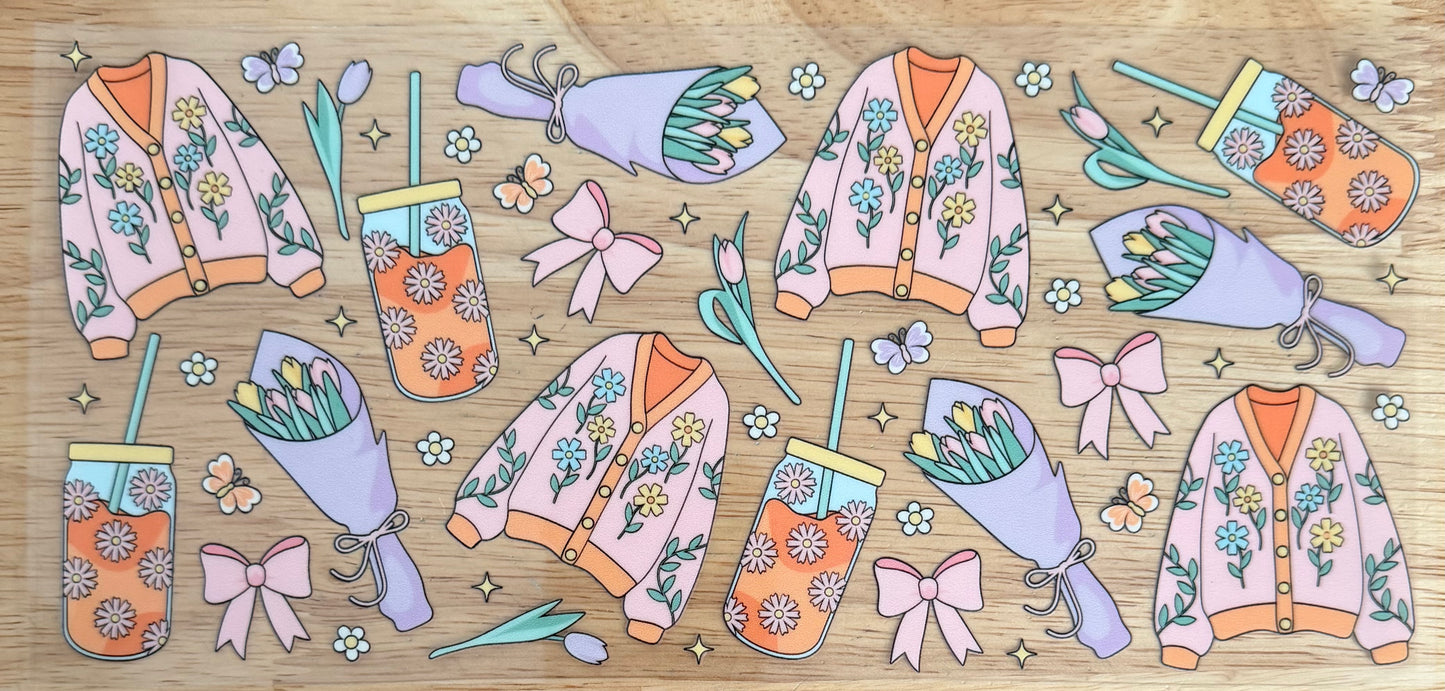 Cardigans & Flowers UVDTF Wrap
