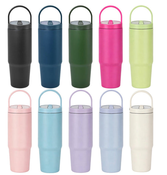 30oz Flip Straw Stainless Steel