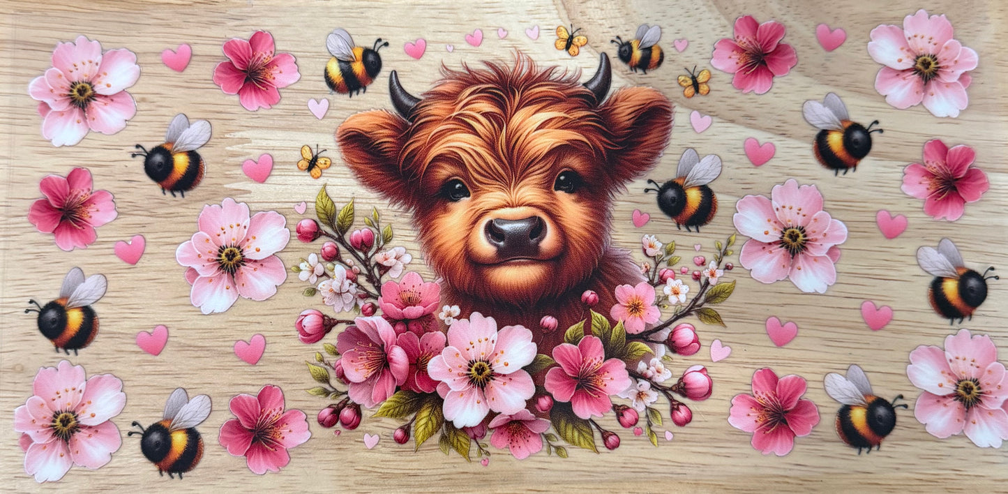 Highland Cows & Bees UVDTF Wrap