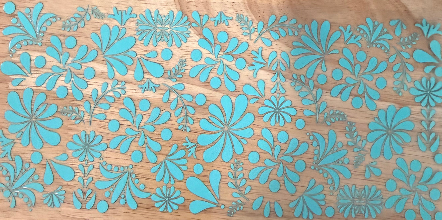 Blue Floral UVDTF Wrap