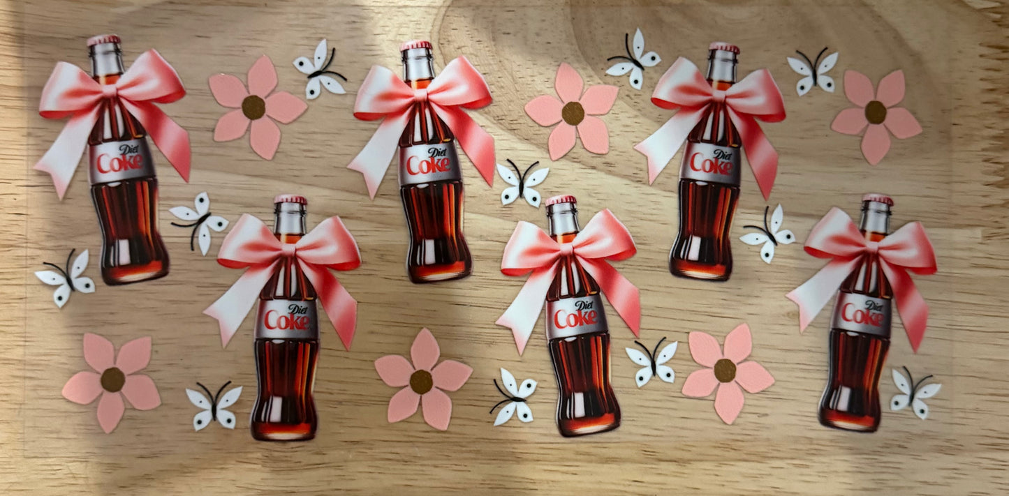 Diet Coke & Pink Bows UVDTF Wrap
