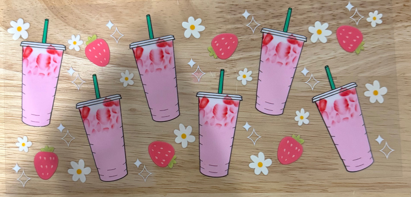 Strawberry Pink Drink UVDTF Wrap