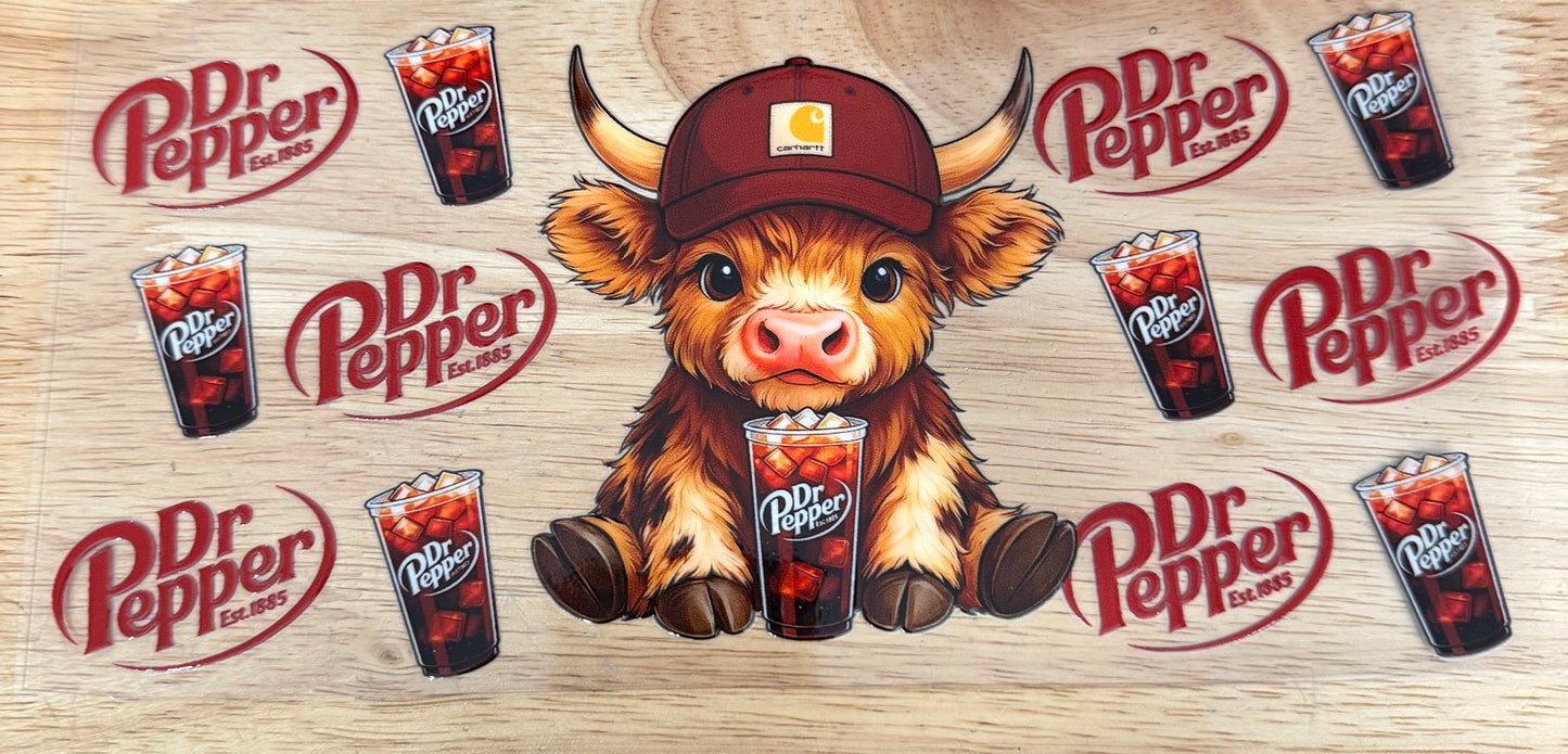 Dr. Pepper Highland Cow UVDTF Wrap