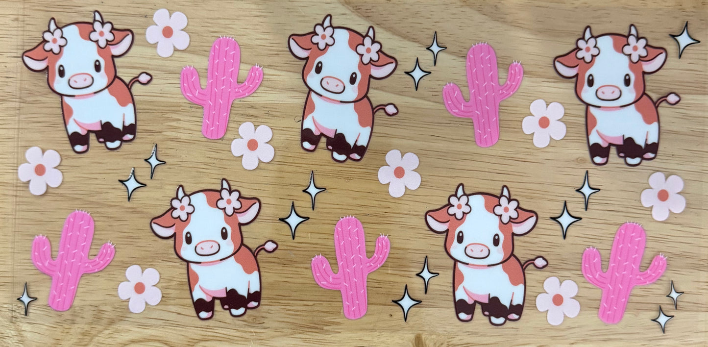 Cacti & Highland Cows UVDTF Wrap